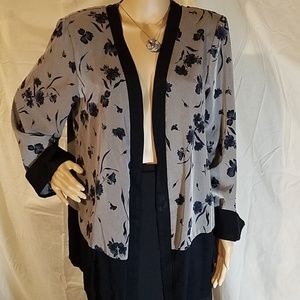 Perfect Grey w/ Black Floral Michael Blake Jacket